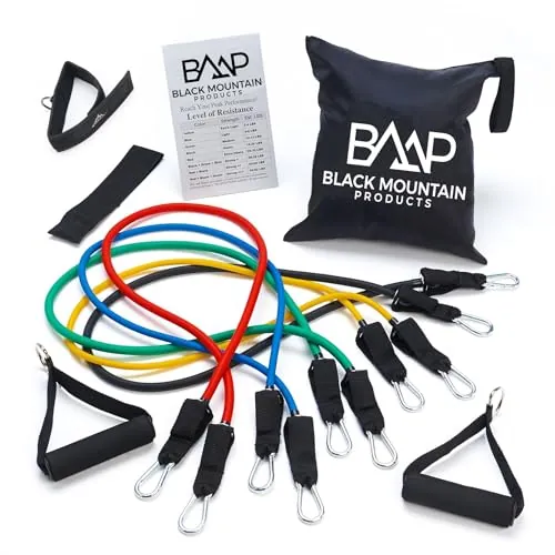 Black Mountain Products Resistance Band Set (48", door anchor, handles)