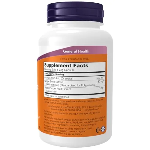 NOW Foods Alpha Lipoic Acid 600 mg Review image 2