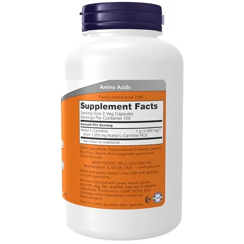 NOW Foods Acetyl-L-Carnitine 500 mg Review image 2