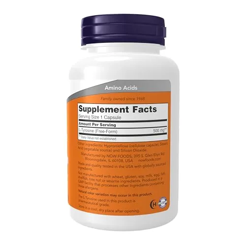 NOW L-Tyrosine 500 mg Review: Capsule Supplement Analysis image 2