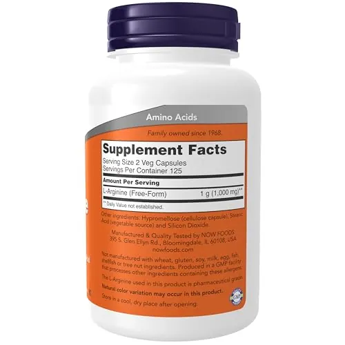 NOW Foods L-Arginine 500 mg Review: Amino Acid Capsules image 2