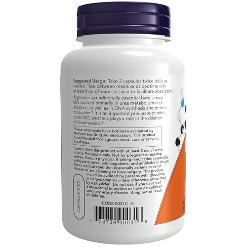 NOW Foods L-Arginine 500 mg Review: Amino Acid Capsules image 3