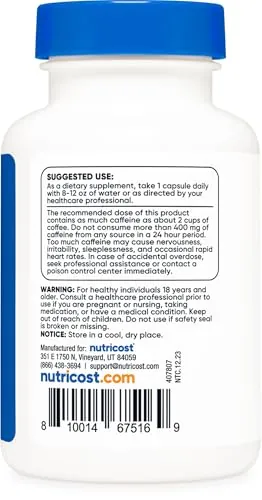 Nutricost Caffeine Pills 200mg Review: Budget Caffeine Capsules image 4
