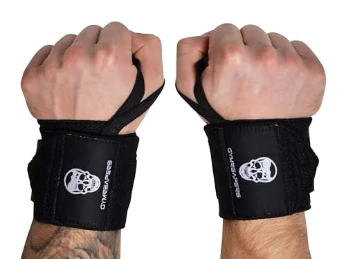 Gymreapers Weightlifting Wrist Wraps (IPF Approved) Professional Quality Wrist Support with Heavy Duty Thumb Loop - Best Wrap for Powerlifting Competition, Strength Training, Bodybuilding