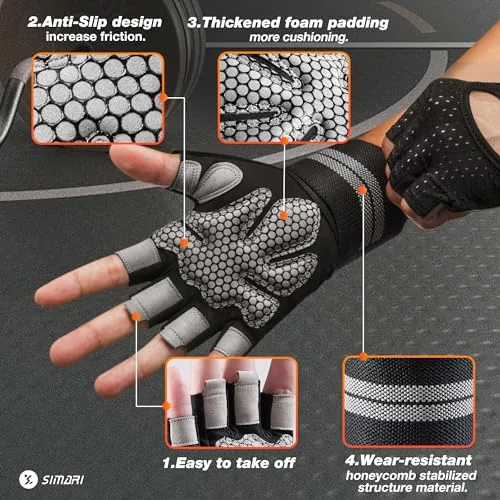 SIMARI Workout Gloves Review: Grip and Wrist Support image 2
