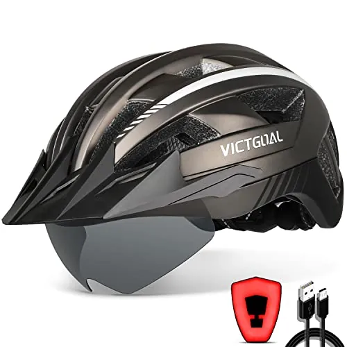 VICTGOAL Bike Helmet Review: Rear Light and Visor