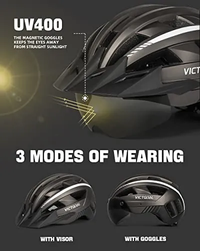 VICTGOAL Bike Helmet Review: Rear Light and Visor image 2