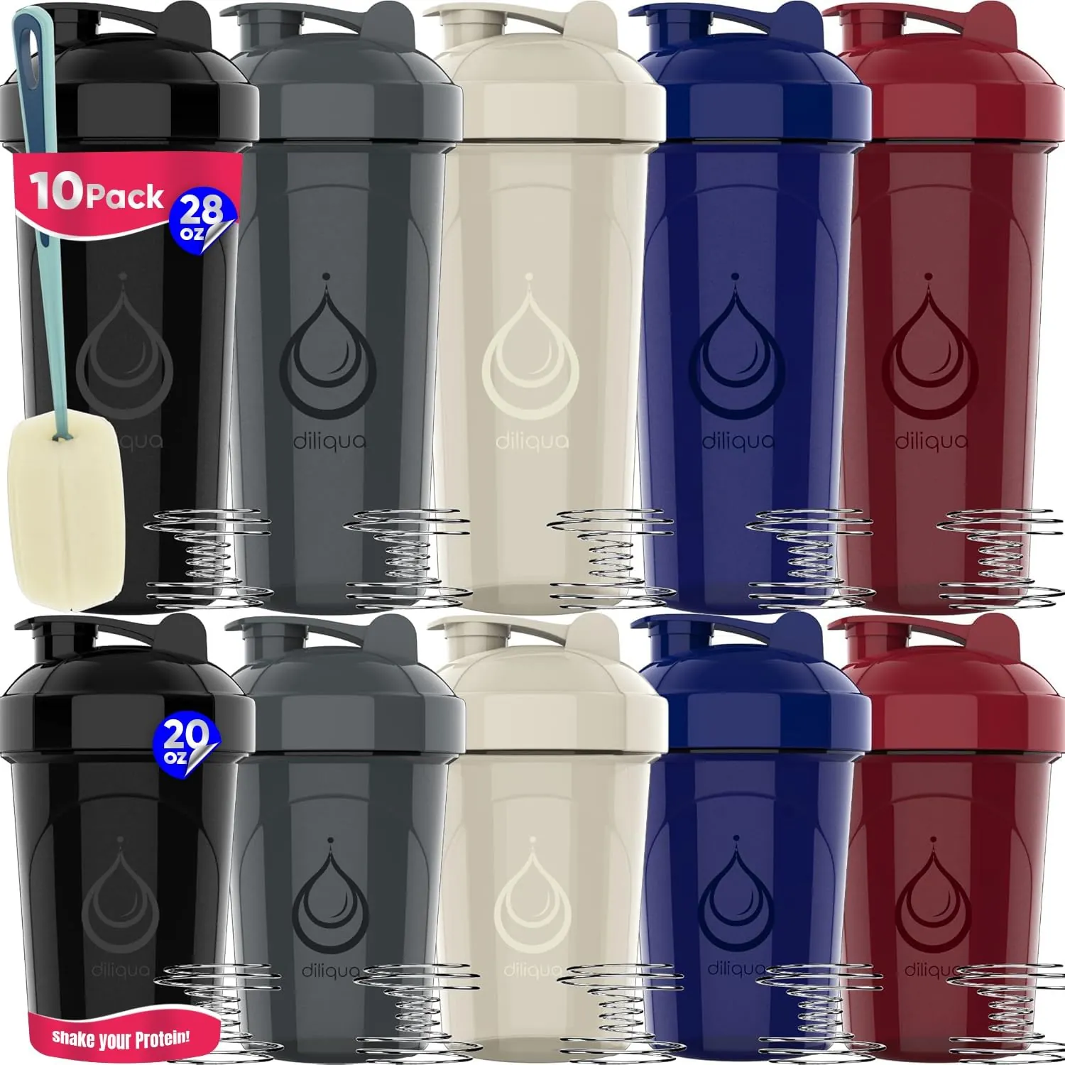 diliqua 10 Pack Shaker Bottles Review: Protein Mixes