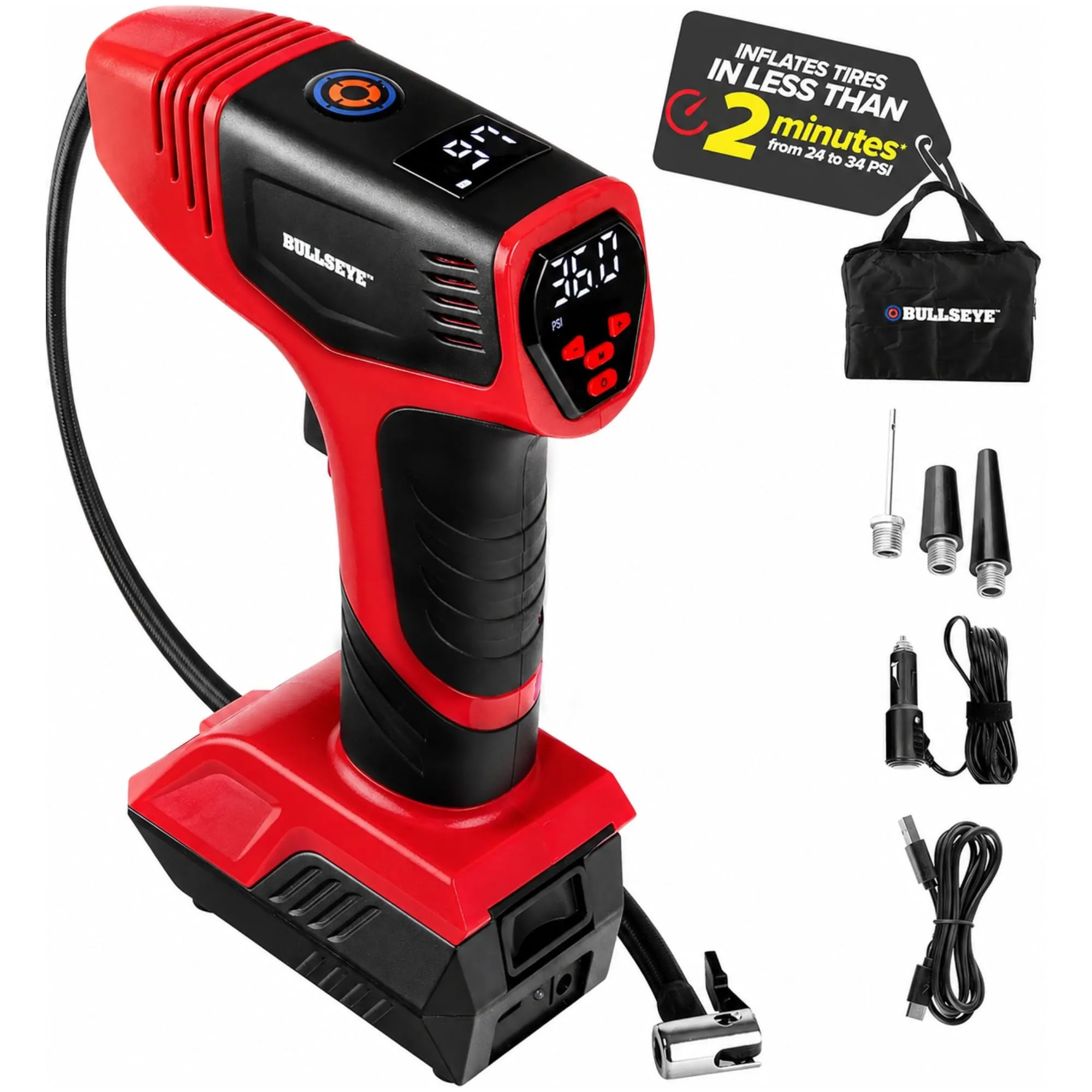 BULLSEYE PRO Tire Inflator Review: Portable Air Compressor