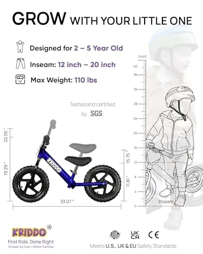 KRIDDO Toddler Balance Bike Review: 12-Inch Push Bike image 3