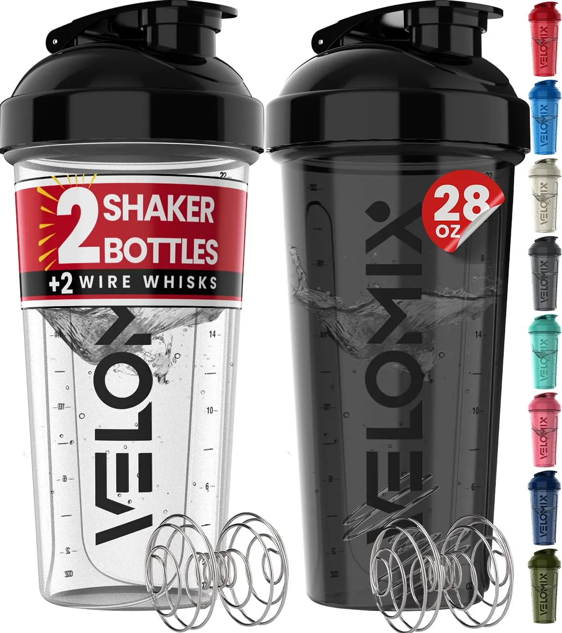 VELOMIX 28 oz Protein Shaker Bottles Review