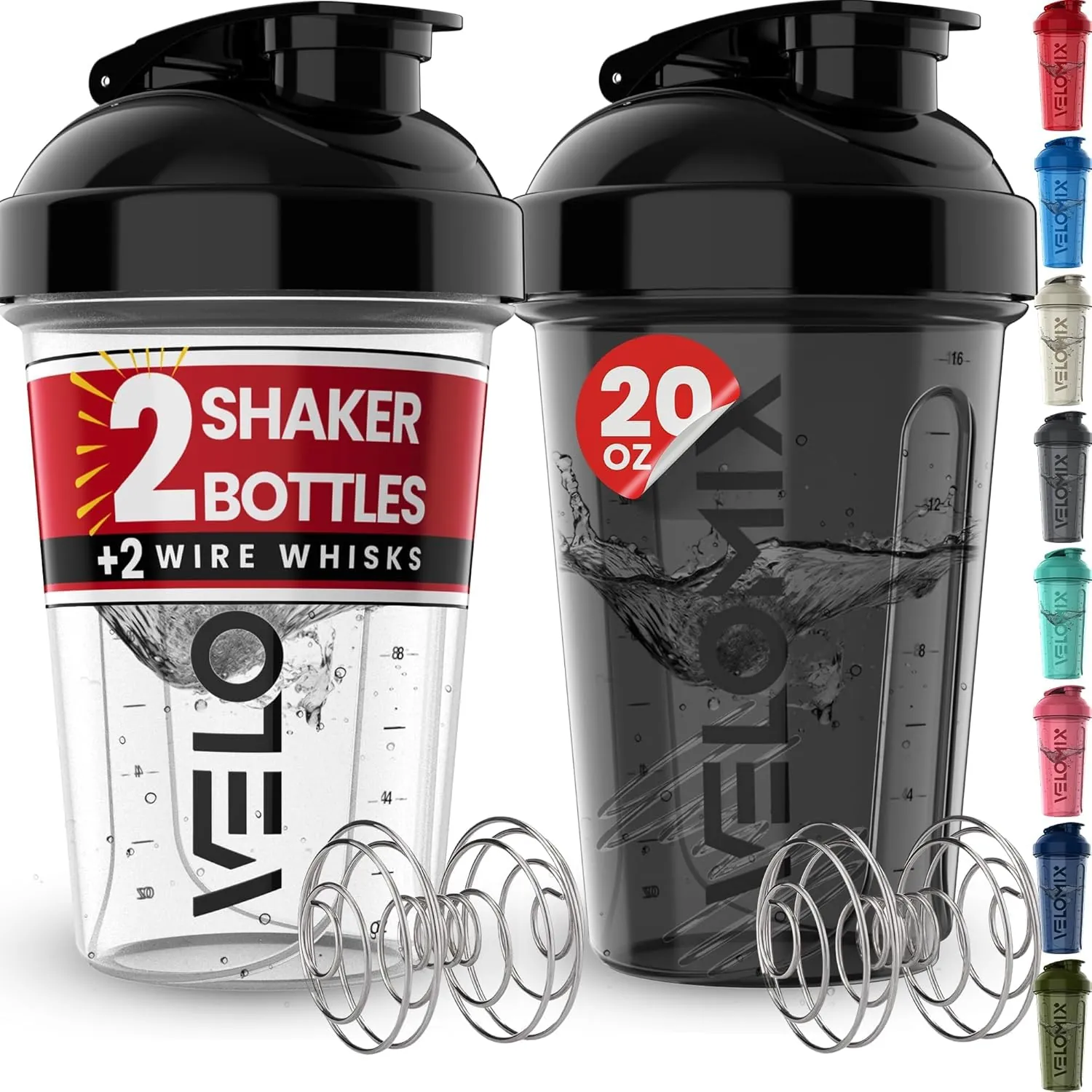 VELOMIX 20 oz Protein Shaker Bottles Review