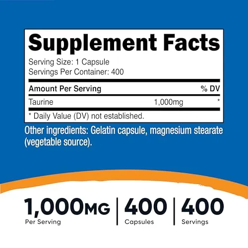 Nutricost Taurine 1000mg Review: Taurine Capsules image 2